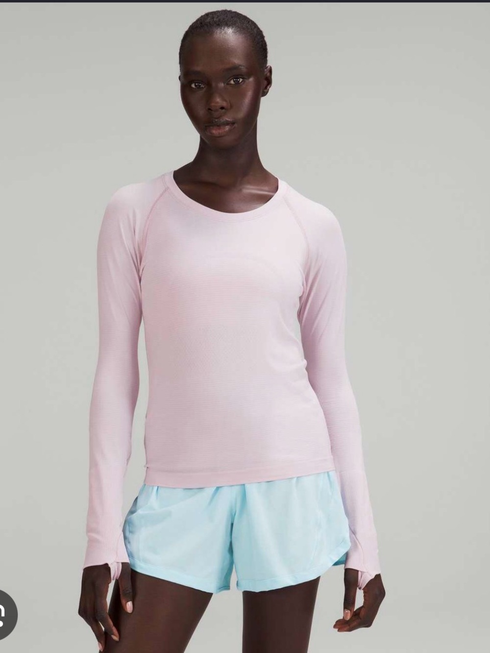 lululemon athletica Pale Pink Long-Sleeve Crew Top